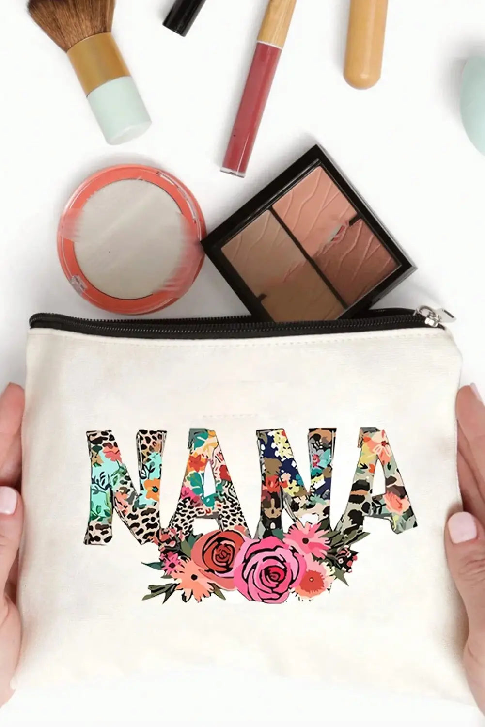Leopard Flower NANA Zipper Cosmetic Bag