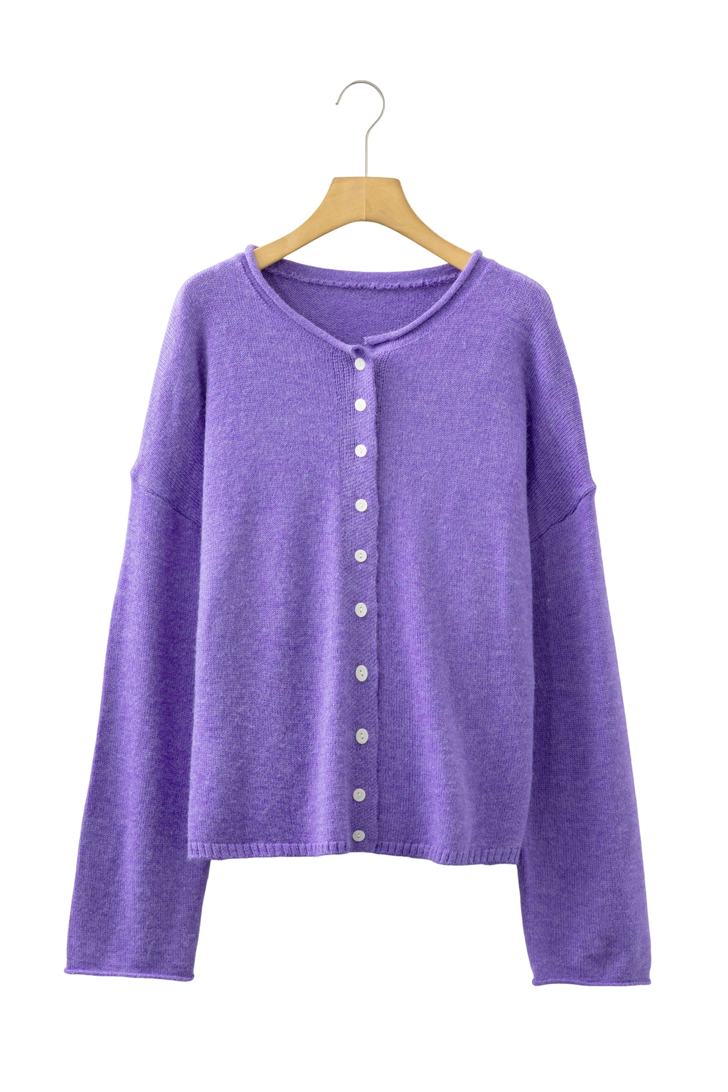Knit Button Drop Shoulder Sweater Cardigan - Sweaters & Cardigans/Cardigans
