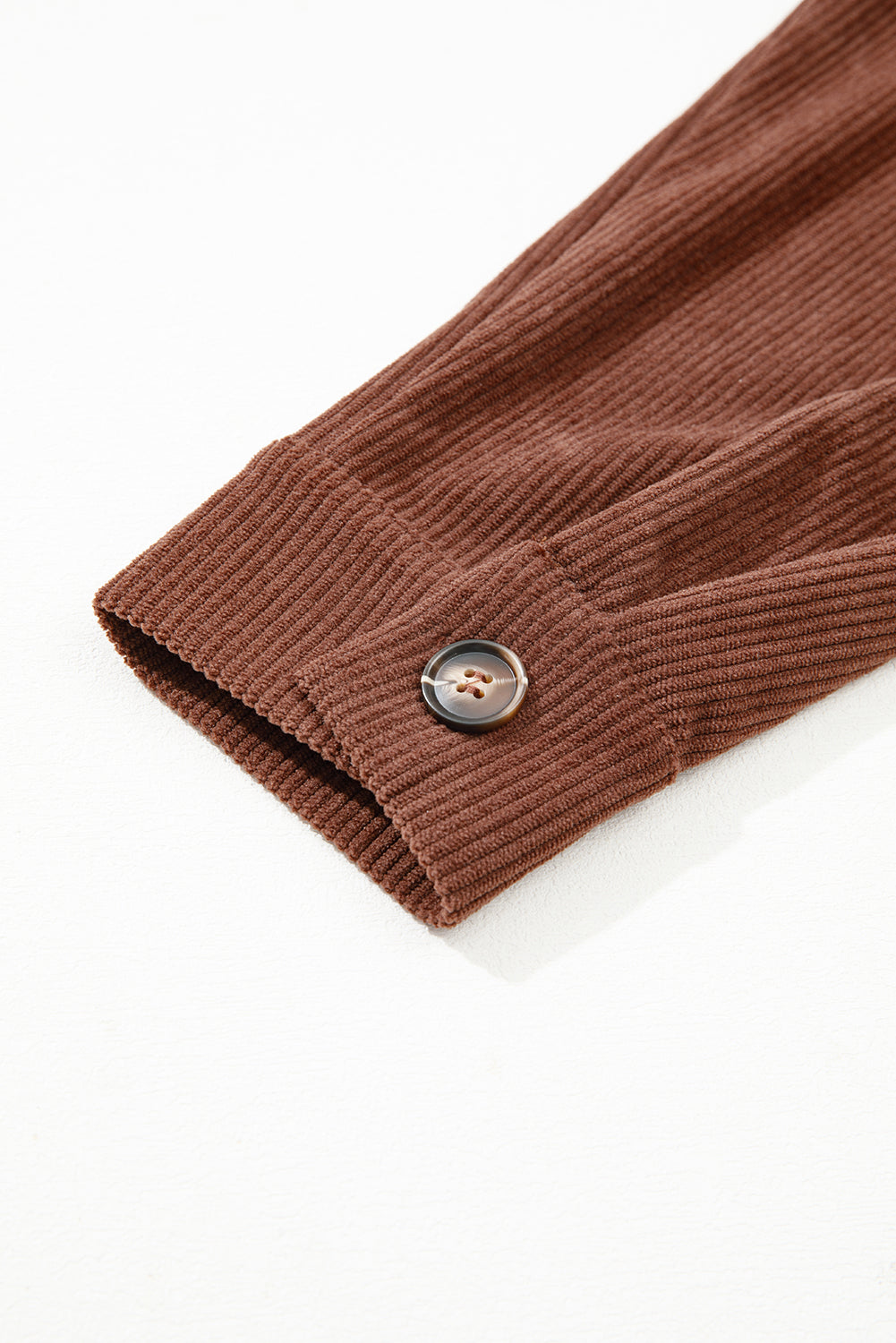 Floral Embroidered Collar Button Front Soft Corduroy Jacket eAura