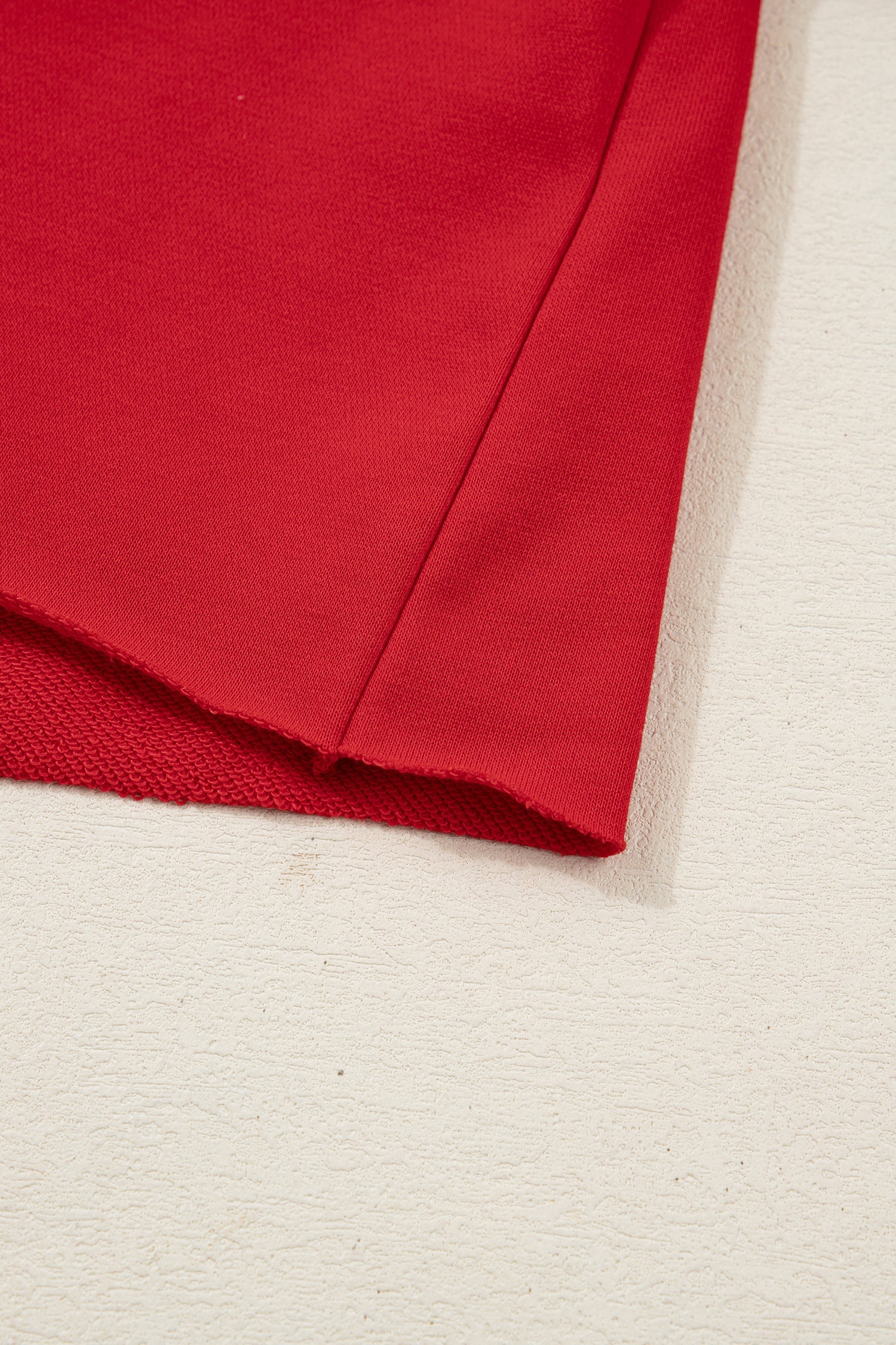 Red Christmas Tree Embroidered Notched Neck Cropped Sweatshirt - eAura