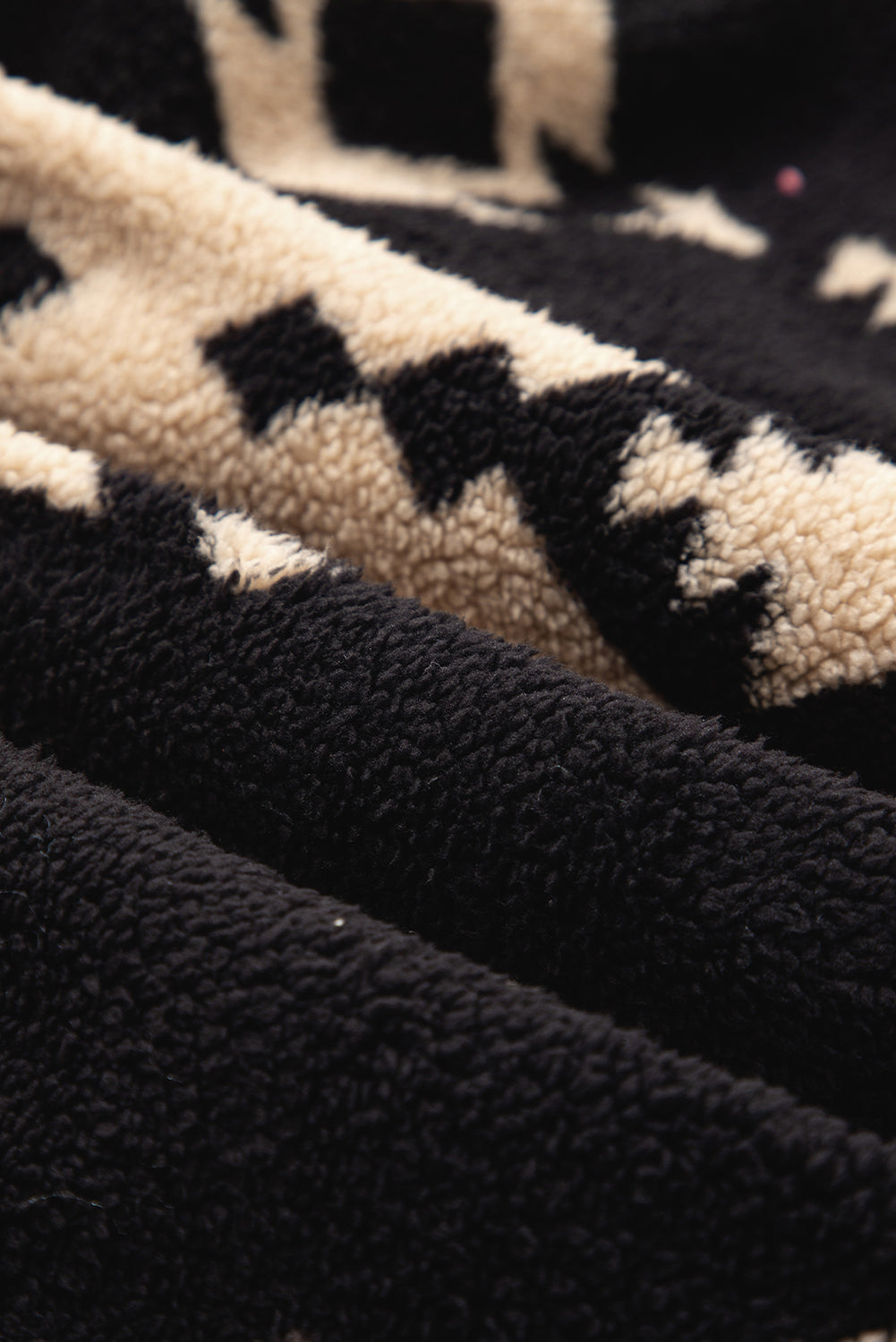 Black Western Aztec Half Zip Plush Sweatshirt eAura