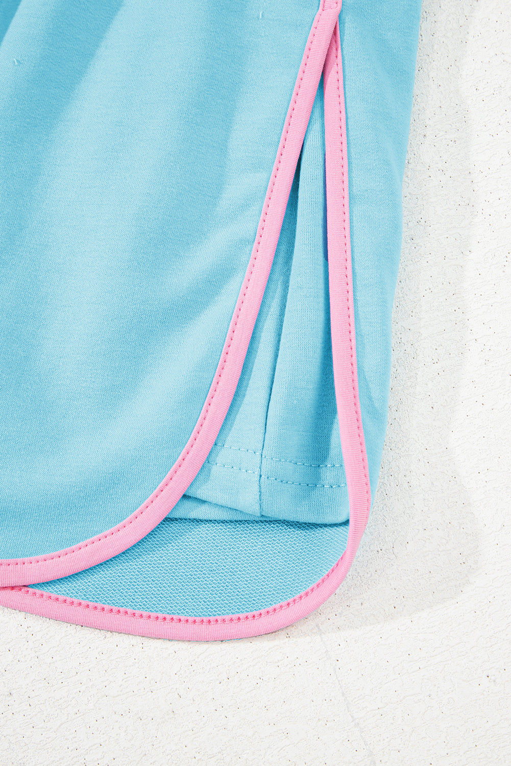 Turquoise Colourblock Edge Drop Shoulder T Shirt and Skirt Co-ord eAura