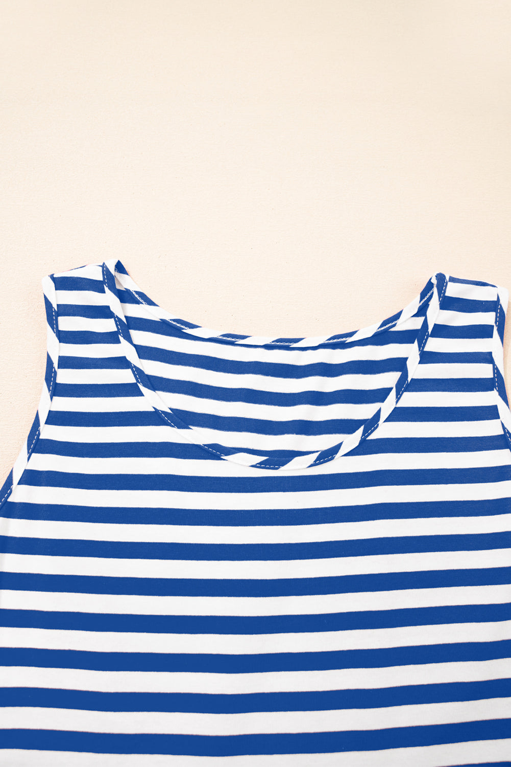 Stripe U-Neck Sleeveless Loose Fit Mini Dress eAura