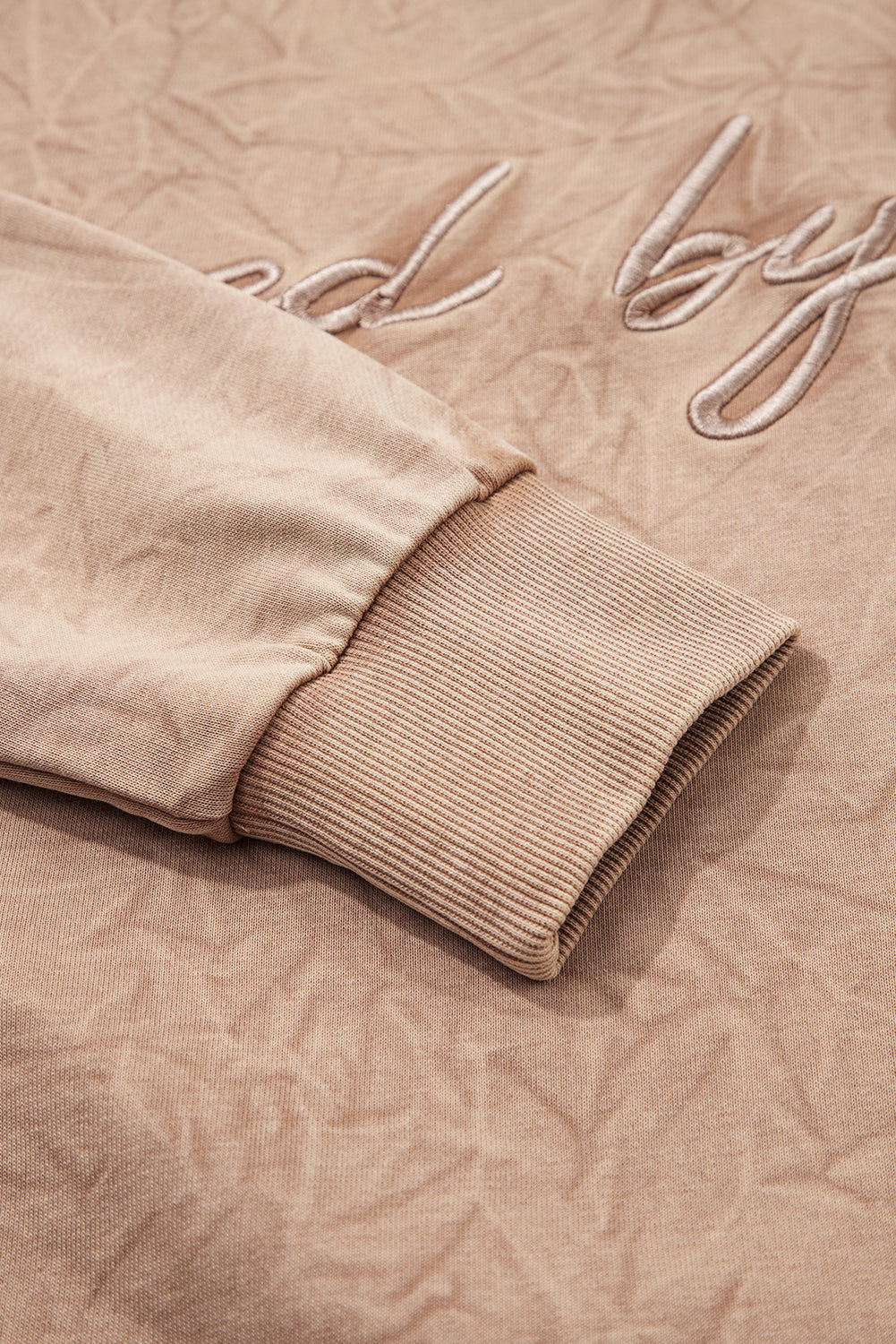 "Saved By Grace" Letter Embroidery Mineral Wash Loose Sweatshirt - eAura