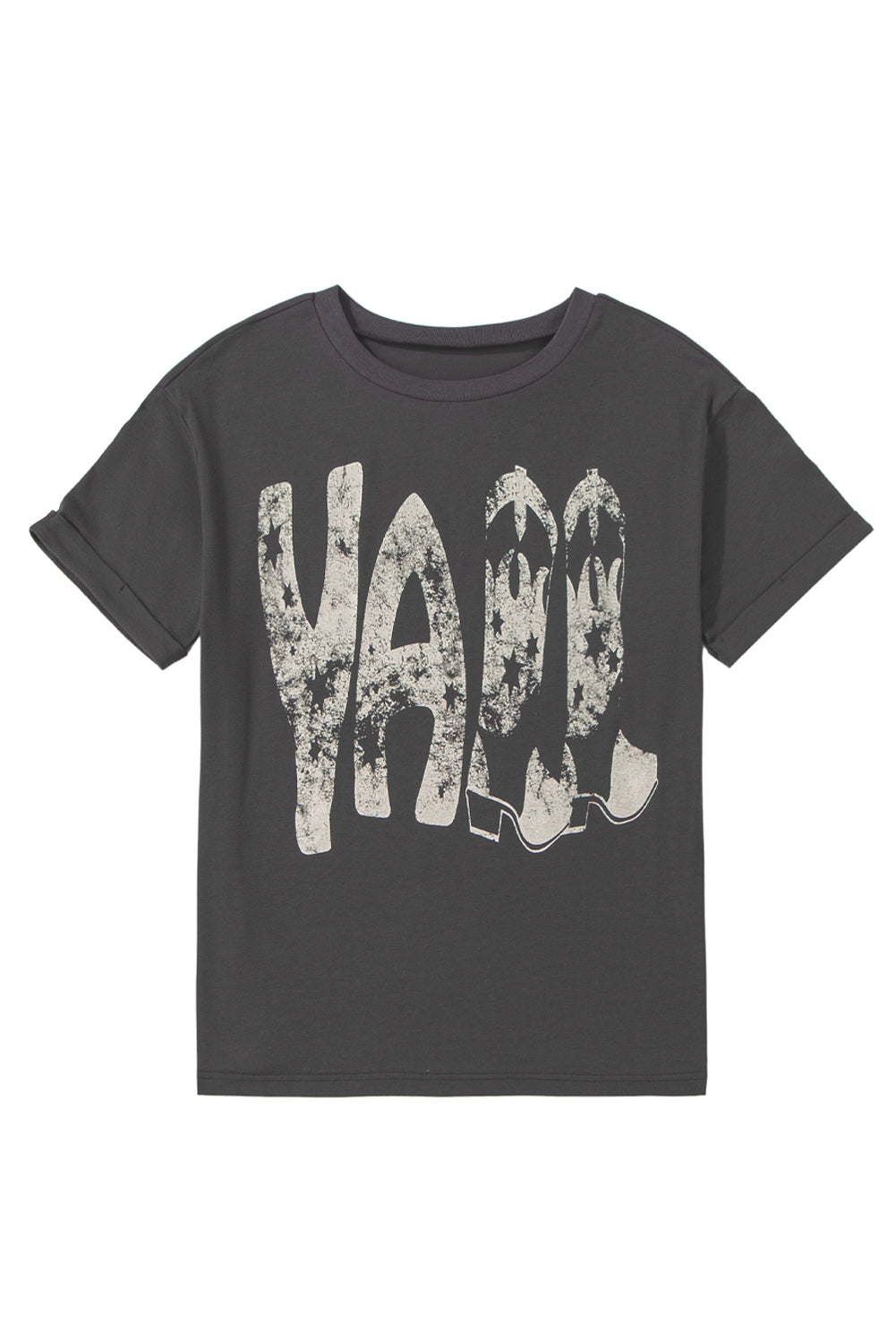 Carbon Grey Vintage Yall Cowboy Boots Graphic Tee eAura