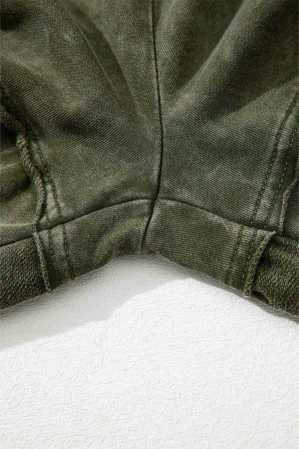 Vineyard Green Mineral Wash Tiered Wide Leg Patchwork Drawstring Pants