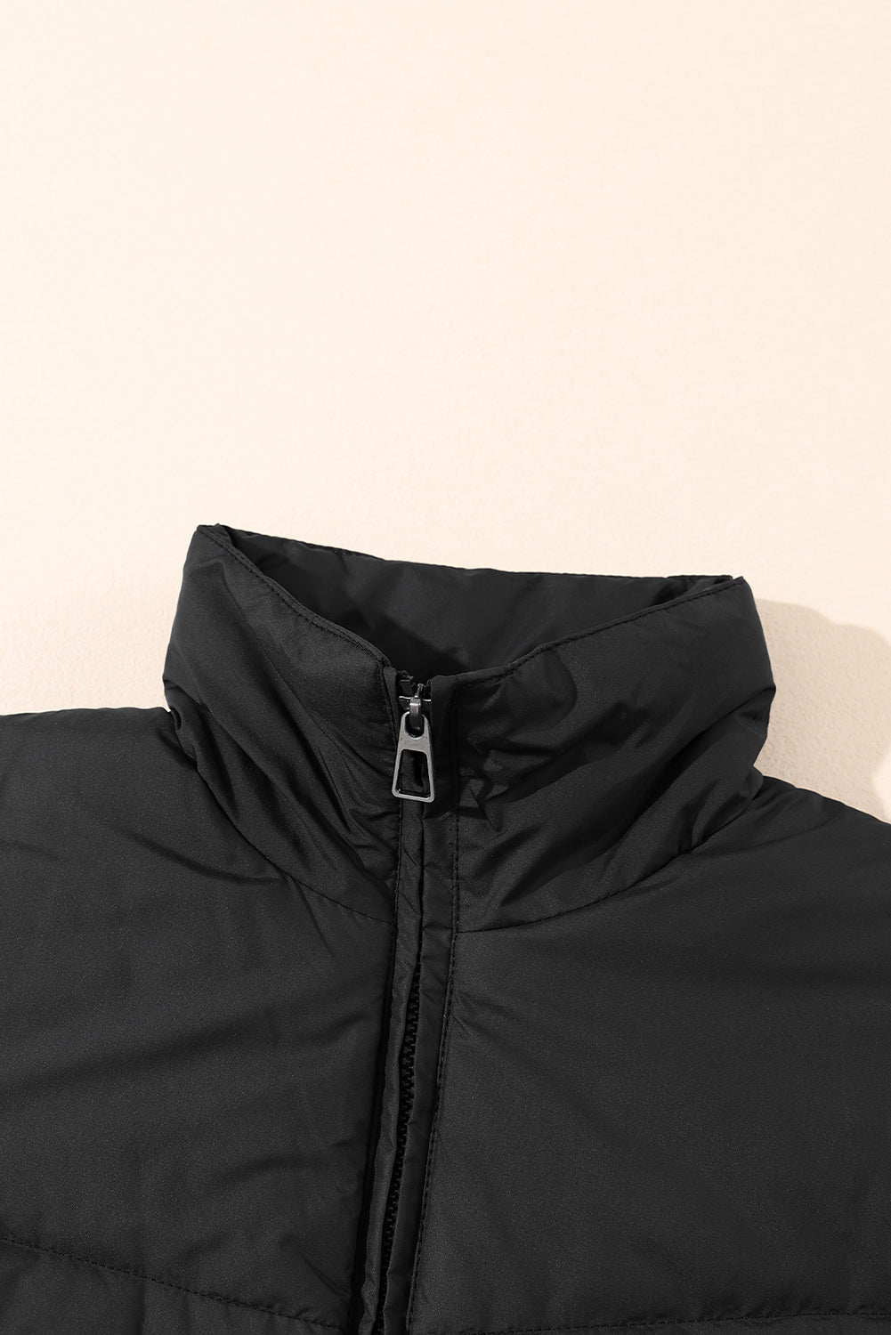 Zip-Up Puffer Jacket With Pockets - eAura