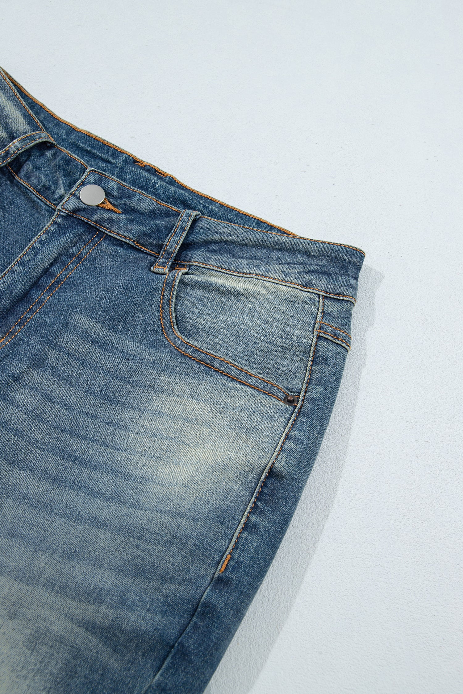 Pocket Detail Flare Leg Jeans – Sail Blue