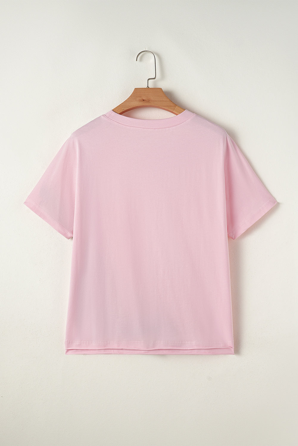 Pink Colour Block Patchwork Seamed Crewneck T Shirt eAura