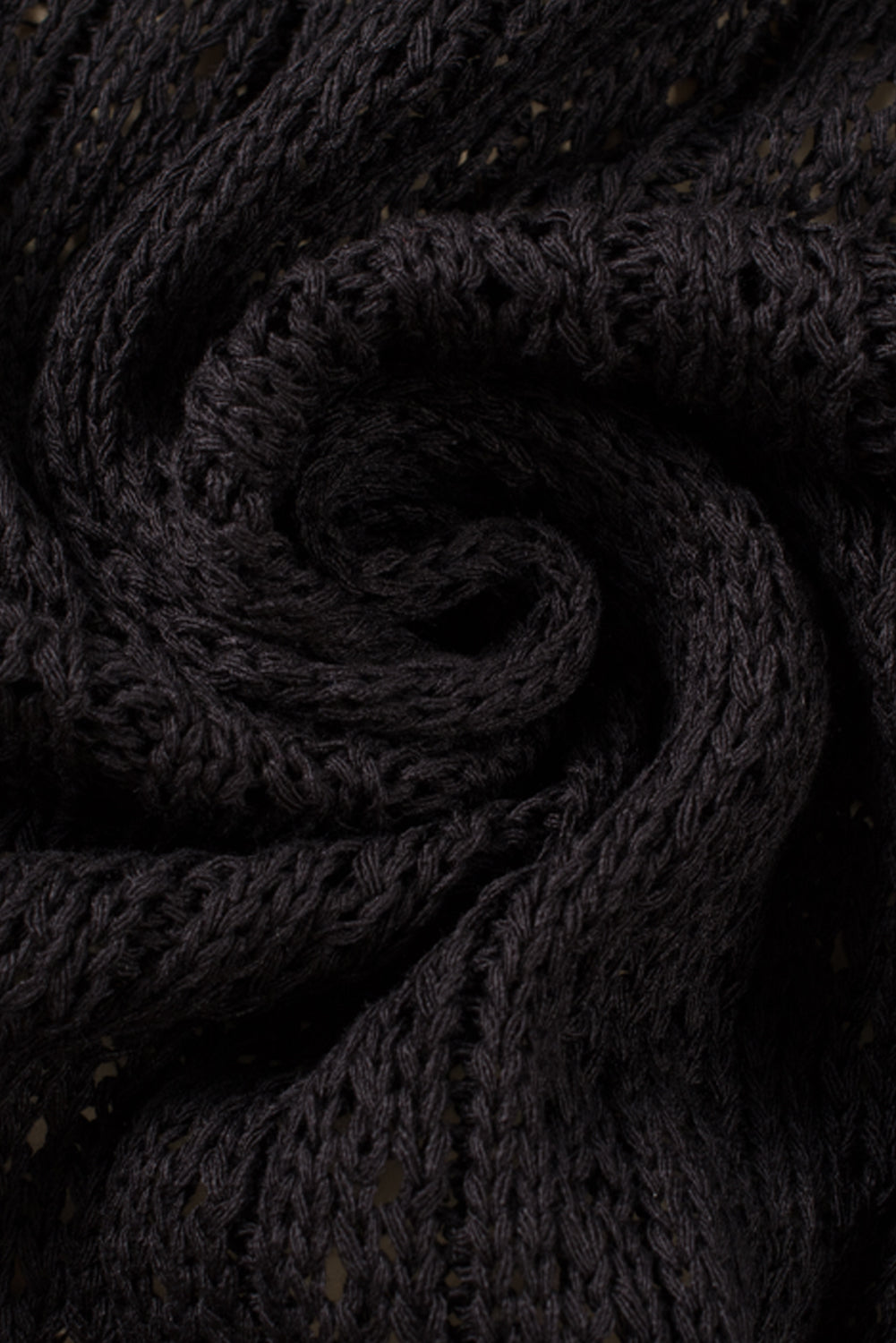 Black Hollow-out Bracelet Sleeve Knit Cardigan eAura