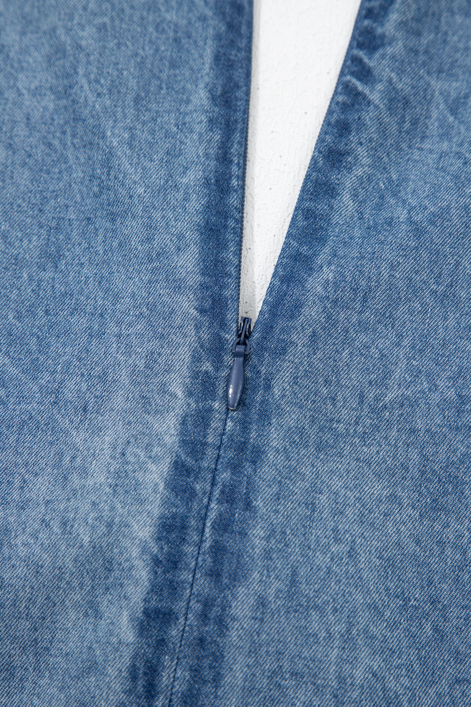 Acid Wash Pintuck Tie V Neck Denim Wide Leg Jumpsuit