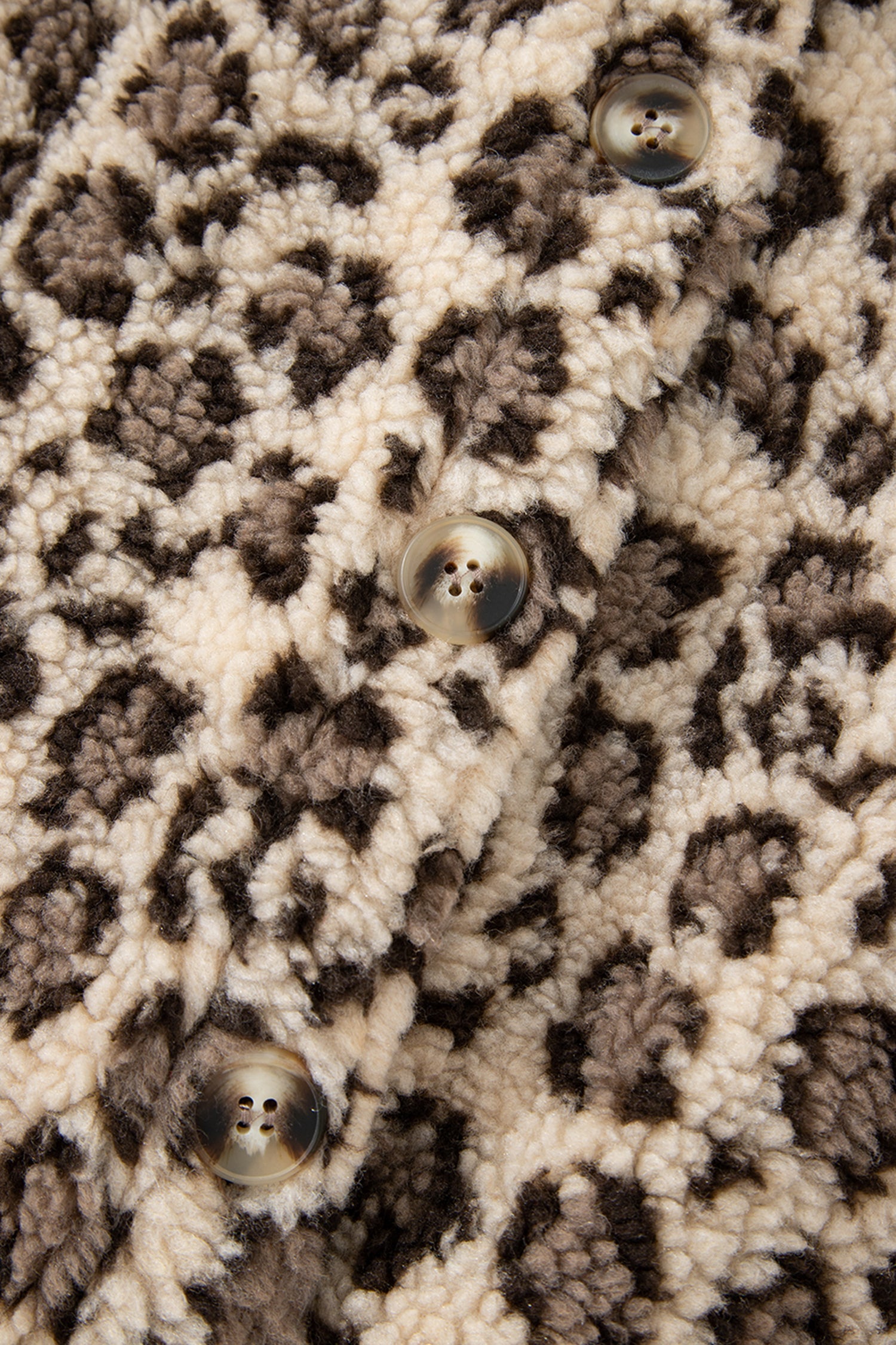 Brown Sherpa Leopard Print Flap Pocket Collared Button Up Jacket - eAura