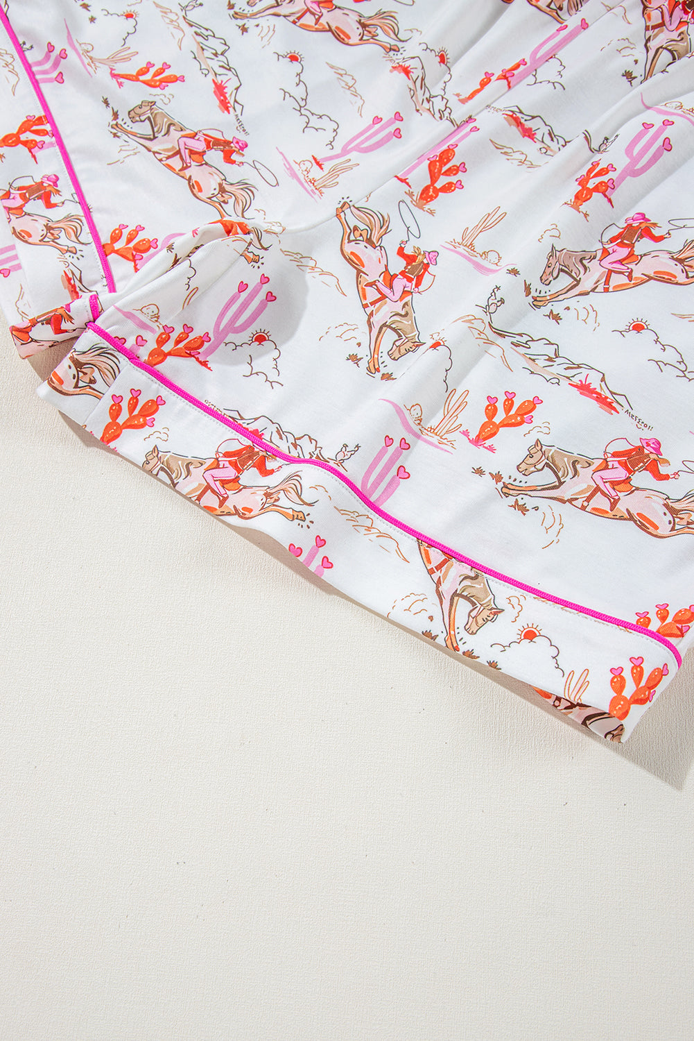 White Cowgirl Country Print Pyjamas Set eAura