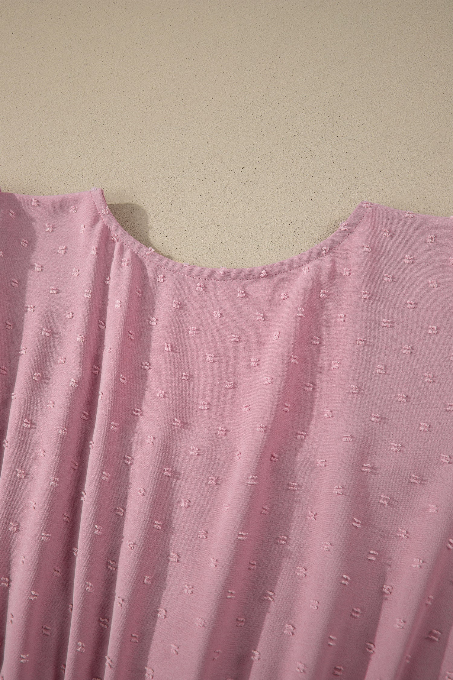 Plus Size Swiss Dot Smocked High Waist Flowy Midi Dress – Pink