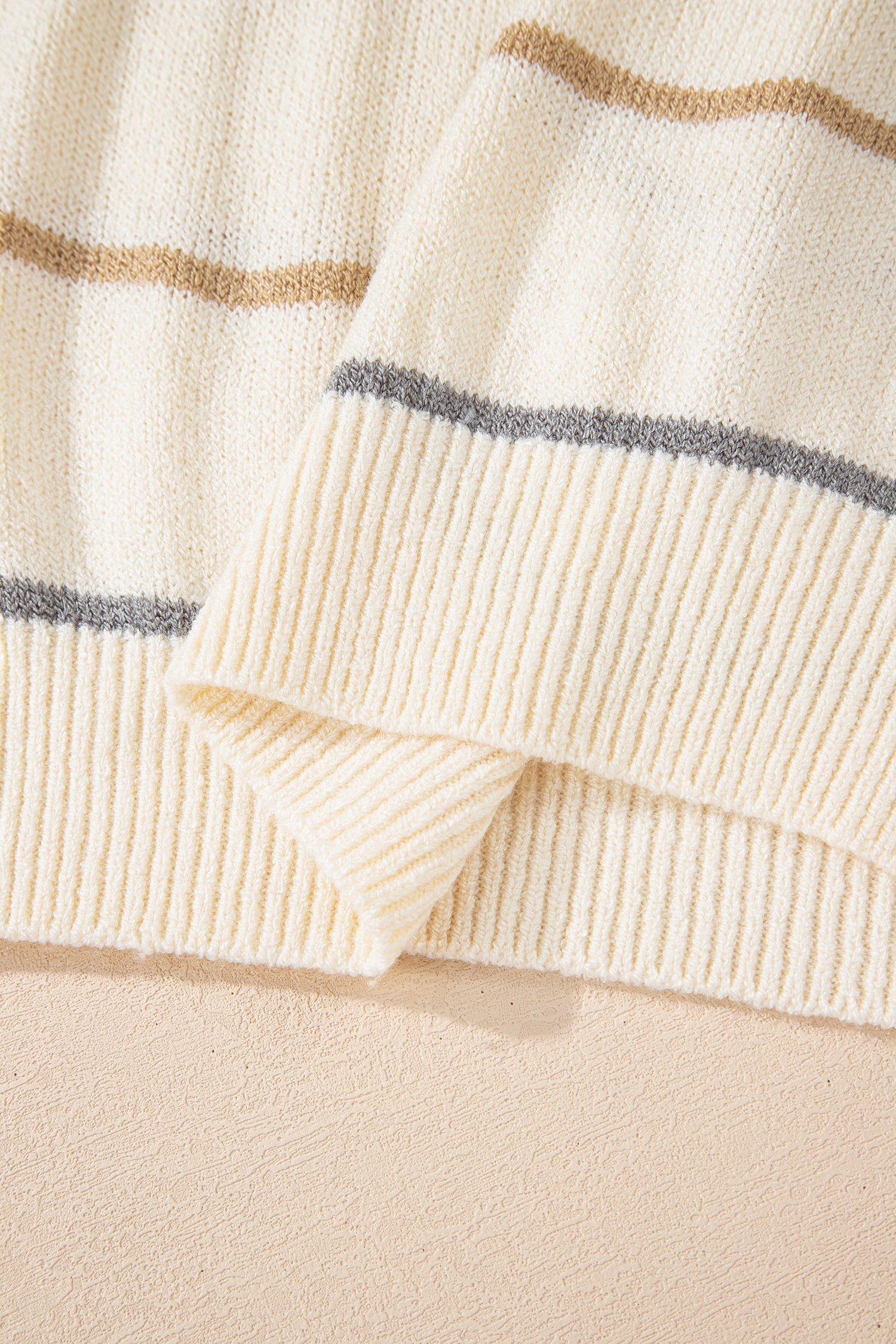 Multicolour Striped Print Drop Shoulder Shift Sweater Mini Dress - eAura