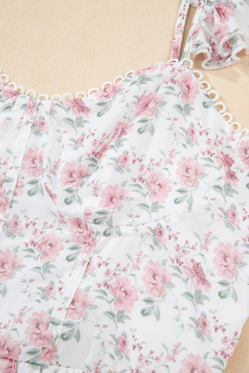 Pink Floral Flutter Peplum Vest Top eAura