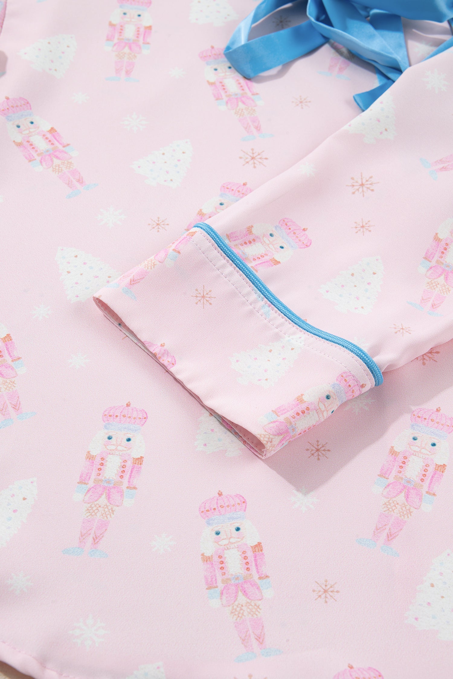 Bow Tie Front Christmas Nutcracker Long Sleeve Shirt Shorts Pajama Set - Loungewear & Sleepwear/Sleepwear