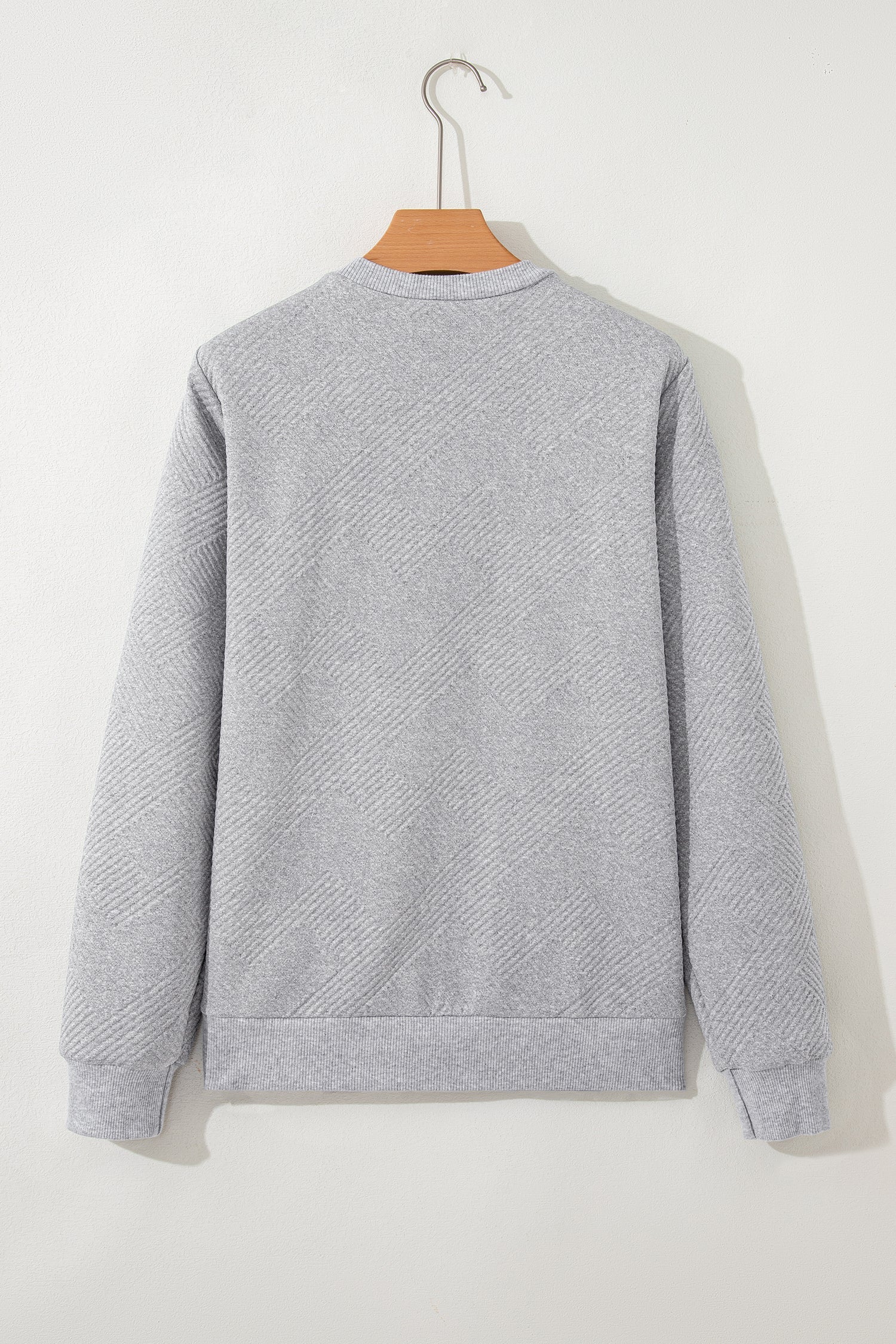 Textured Half Zip Loose Sweatshirt - eAura