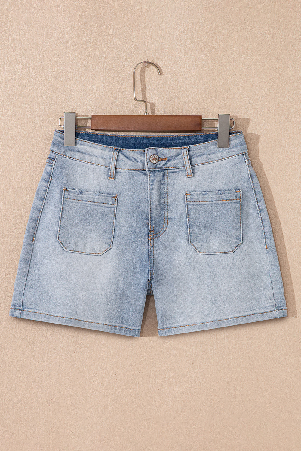 Beau Blue Light Wash High Rise Denim Shorts BB Fashion Outlet