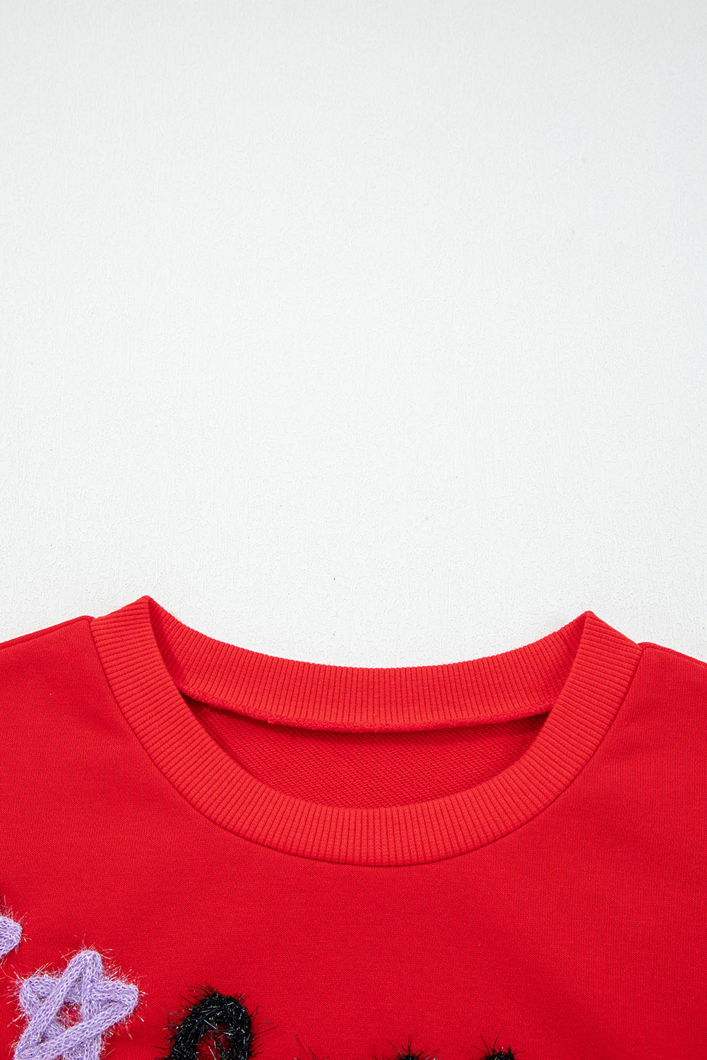 Fiery Red How Bout Them Dawgs Embroidered Script Balloon Sleeve Sweatshirt - eAura