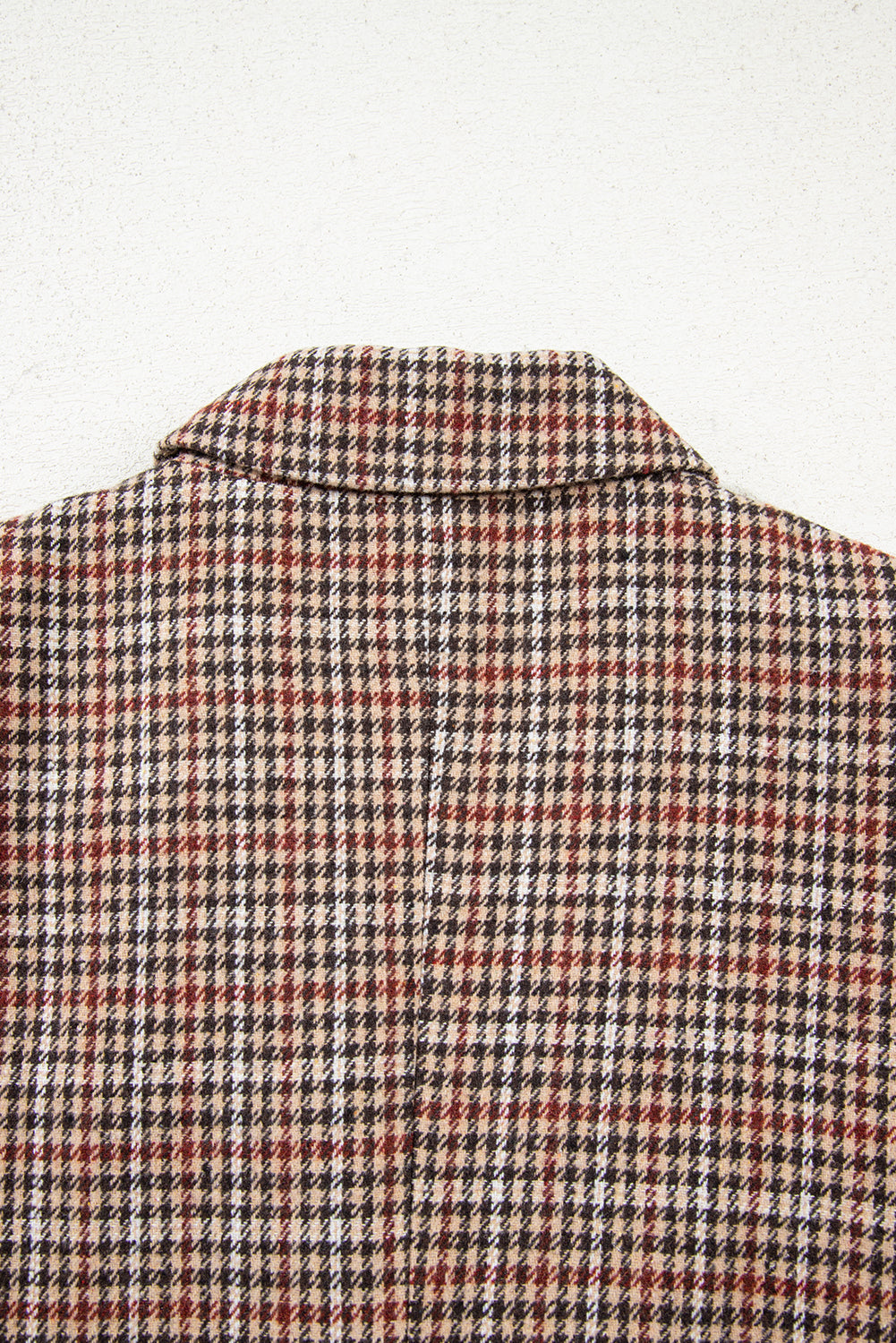 Brown Houndstooth Lapel Collar Blazer eAura