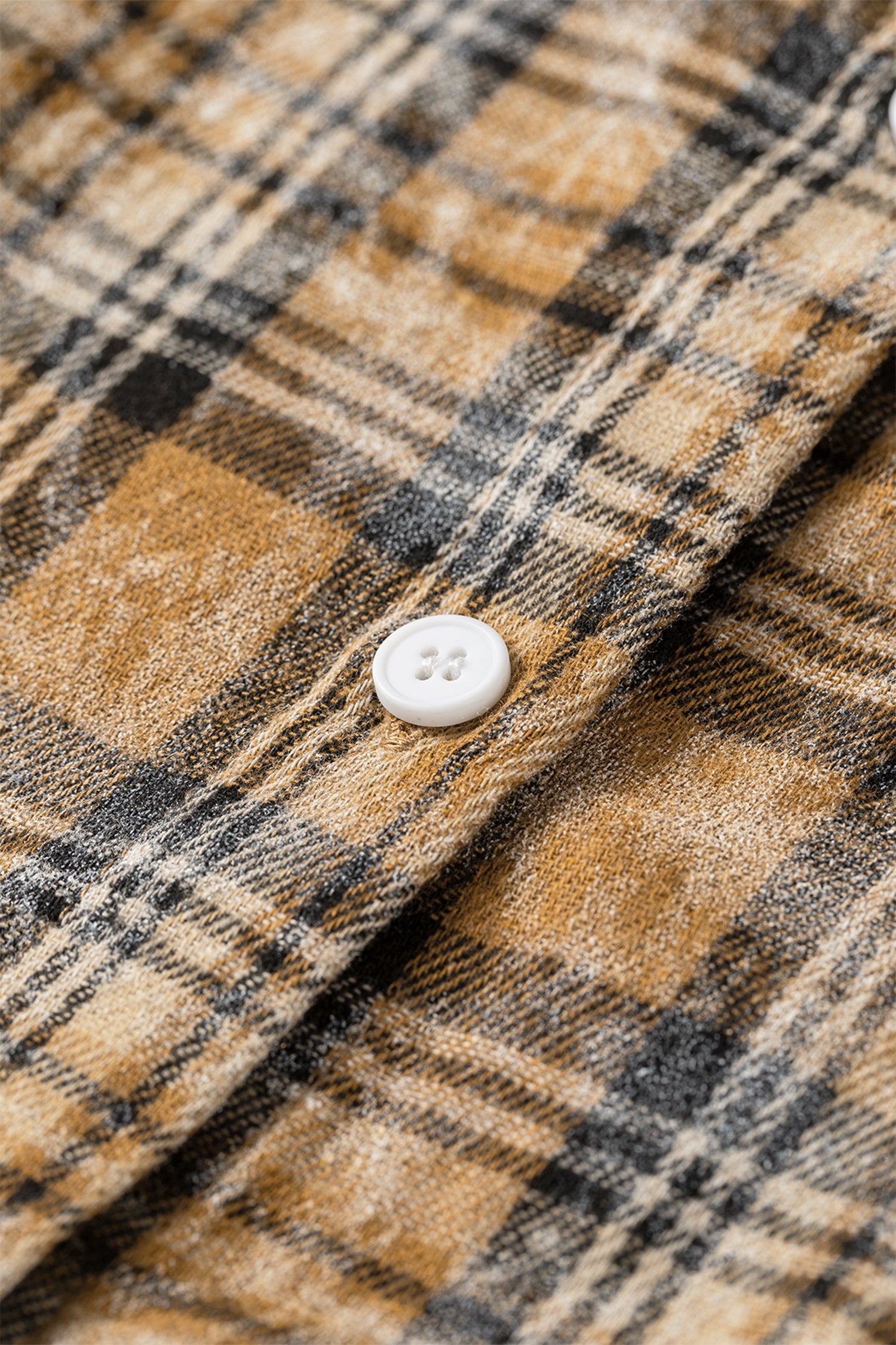 Retro Plaid Long Sleeve Button Down Shirt – Brown