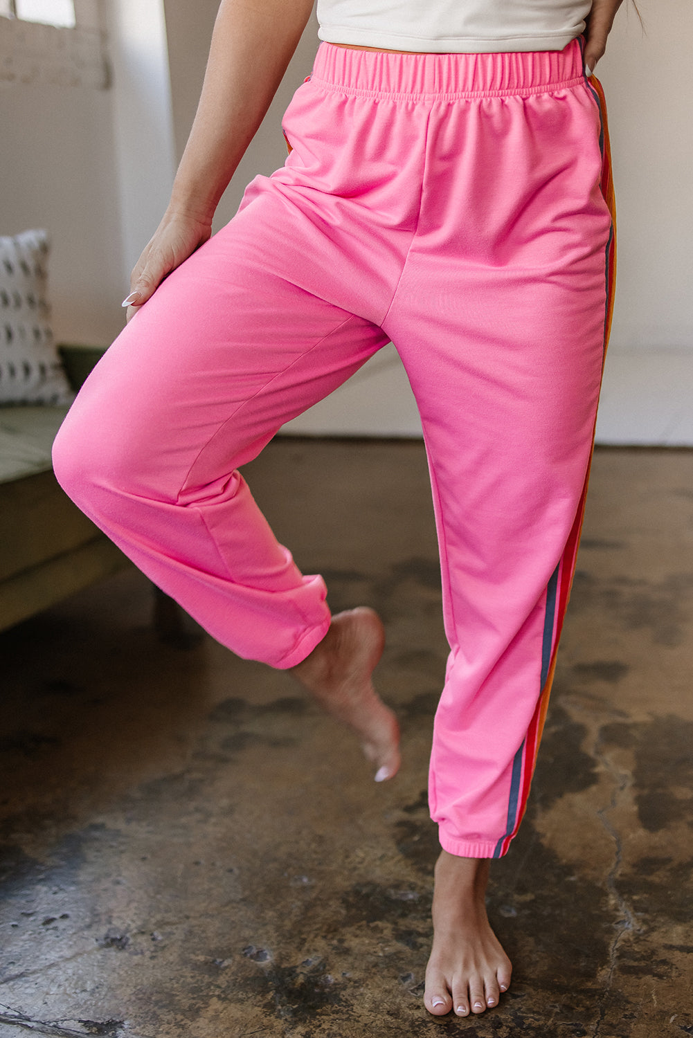 Pink Counting Rainbows High Waist SweatTrousers eAura