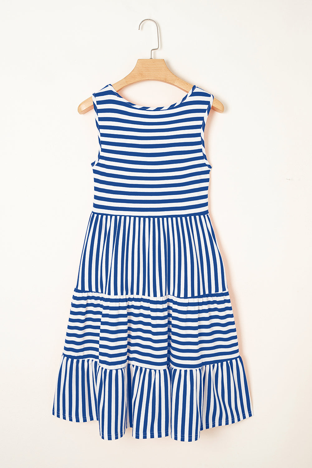 Stripe U-Neck Sleeveless Loose Fit Mini Dress eAura