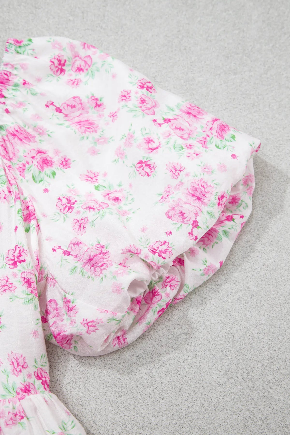 Floral Print Square Neck Ribbon Knot Back Cute Mini Dress – Pink