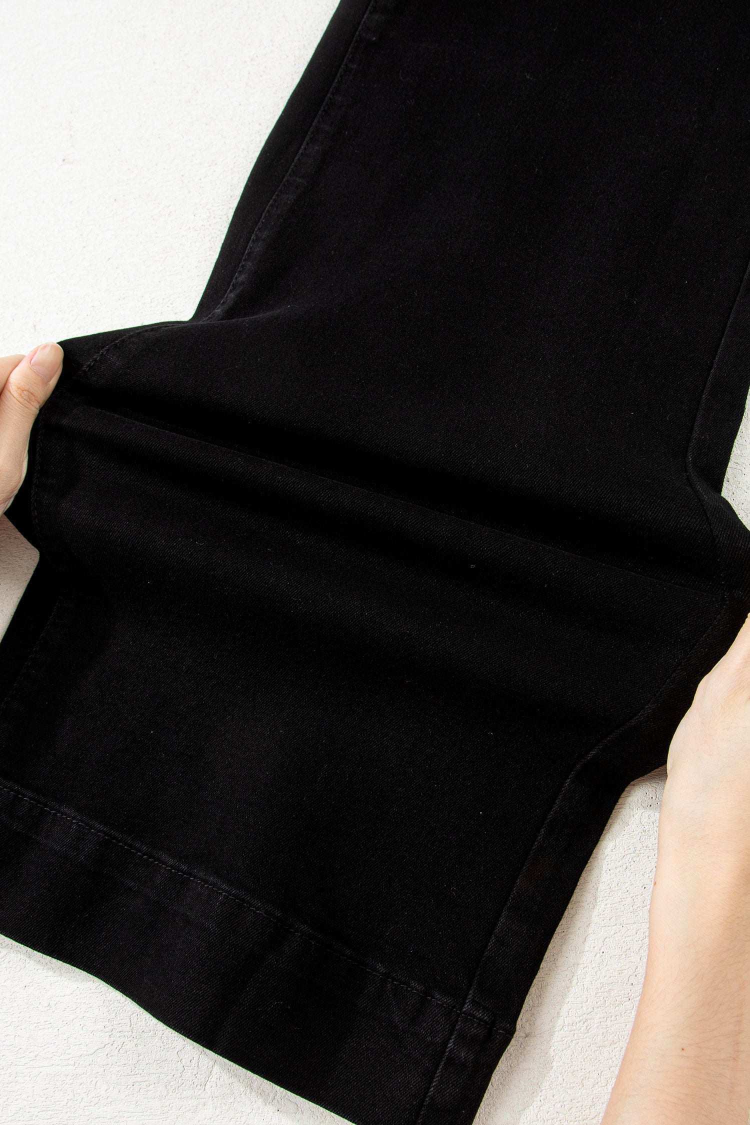 Double Button High Waist Flared Bottom Jeans - Bottoms/Jeans/Flared&Bootcut