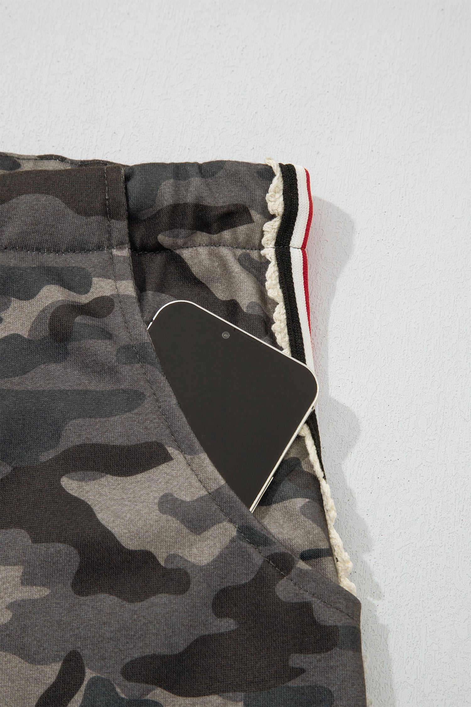 Camo Print Striped Side Panel Drawstring Joggers