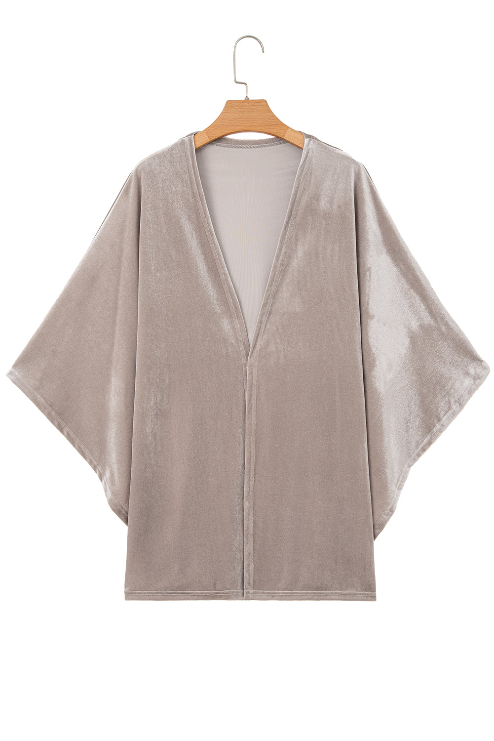 3/4 Sleeve Open Front Velvet Kimono