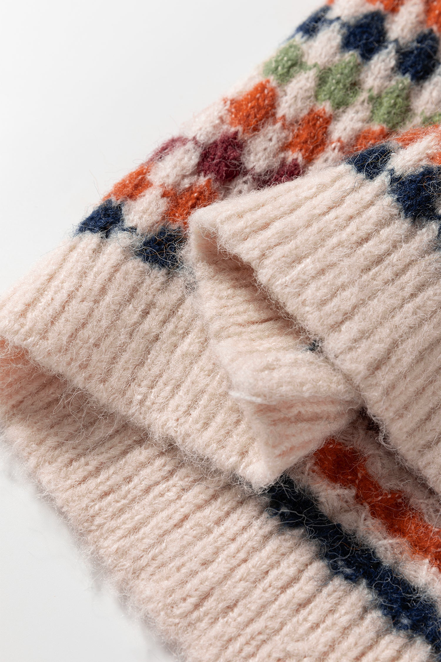 Multicoloured Dotty Stripe Pattern Knit Drop Shoulder Sweater - eAura