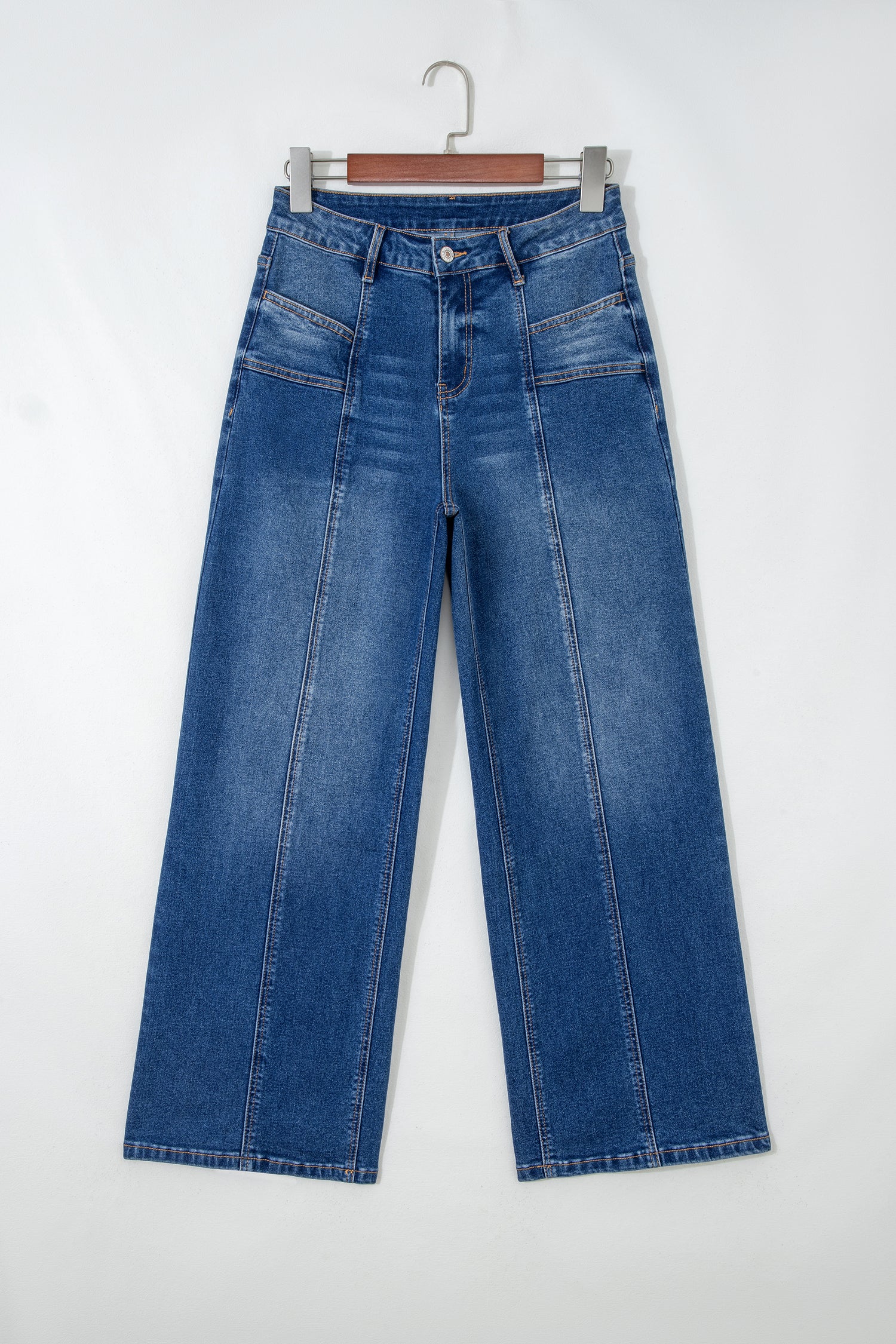 Tailored Seam Detail Shift Jeans – Sky Blue