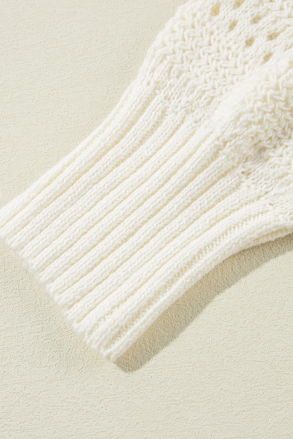 Peach Blossom Pointelle Knit Raglan Sleeve Hooded Sweater eAura