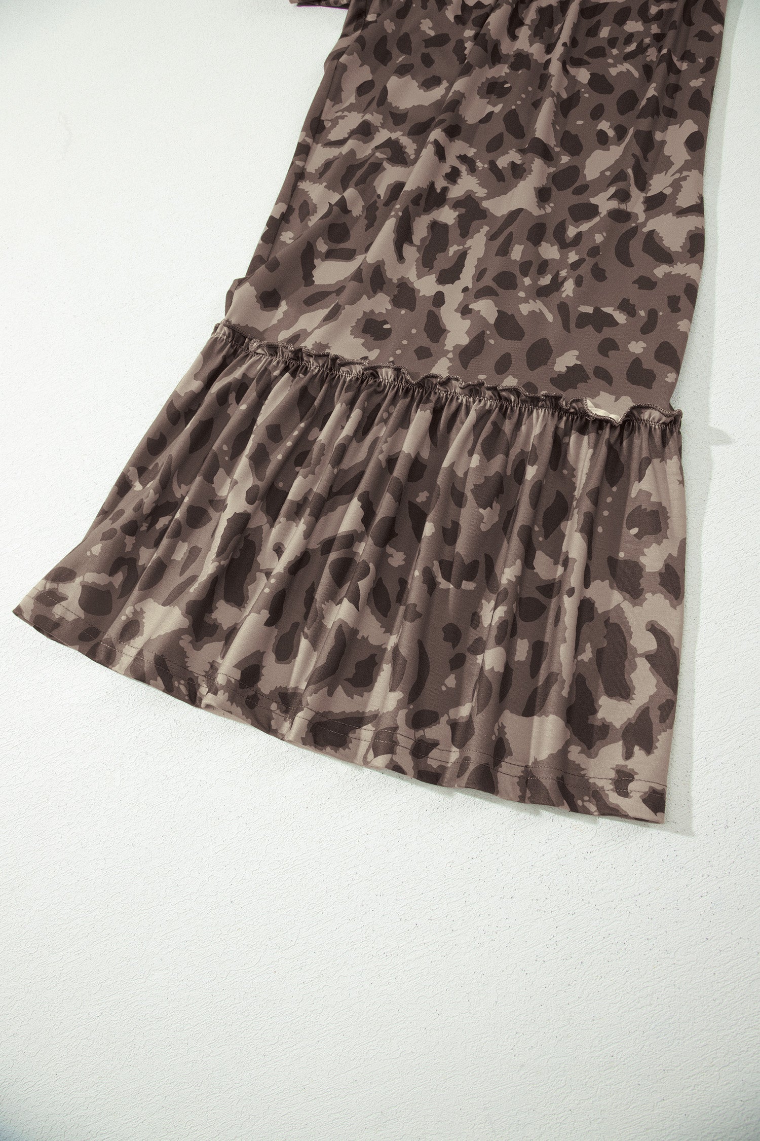 Camo Print Wide Leg Casual Pants
