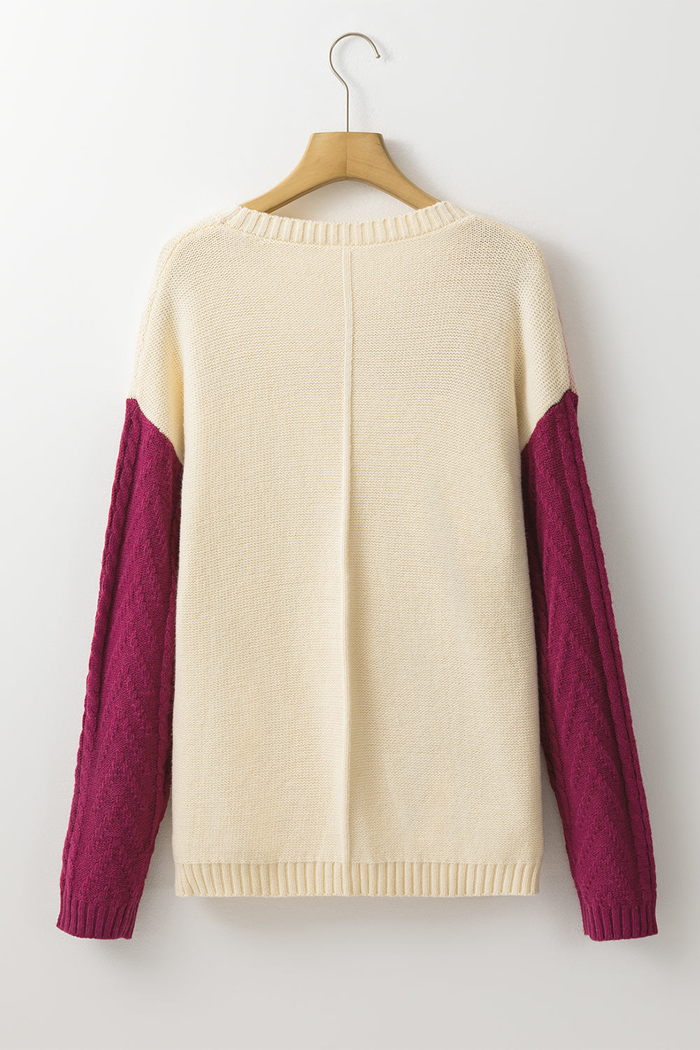 Rose Tan Colourblock Patched Pocket Drop Shoulder Sweater eAura