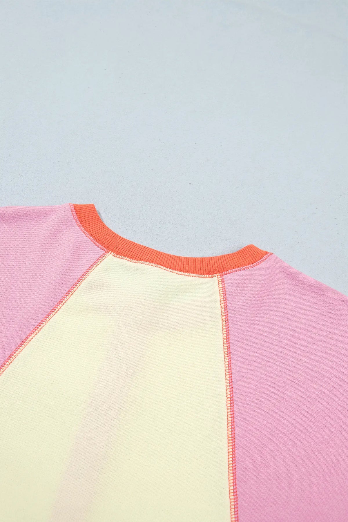 Exposed Seam Colourblock Patchwork Pullover Long Sleeve Top – Multicolour