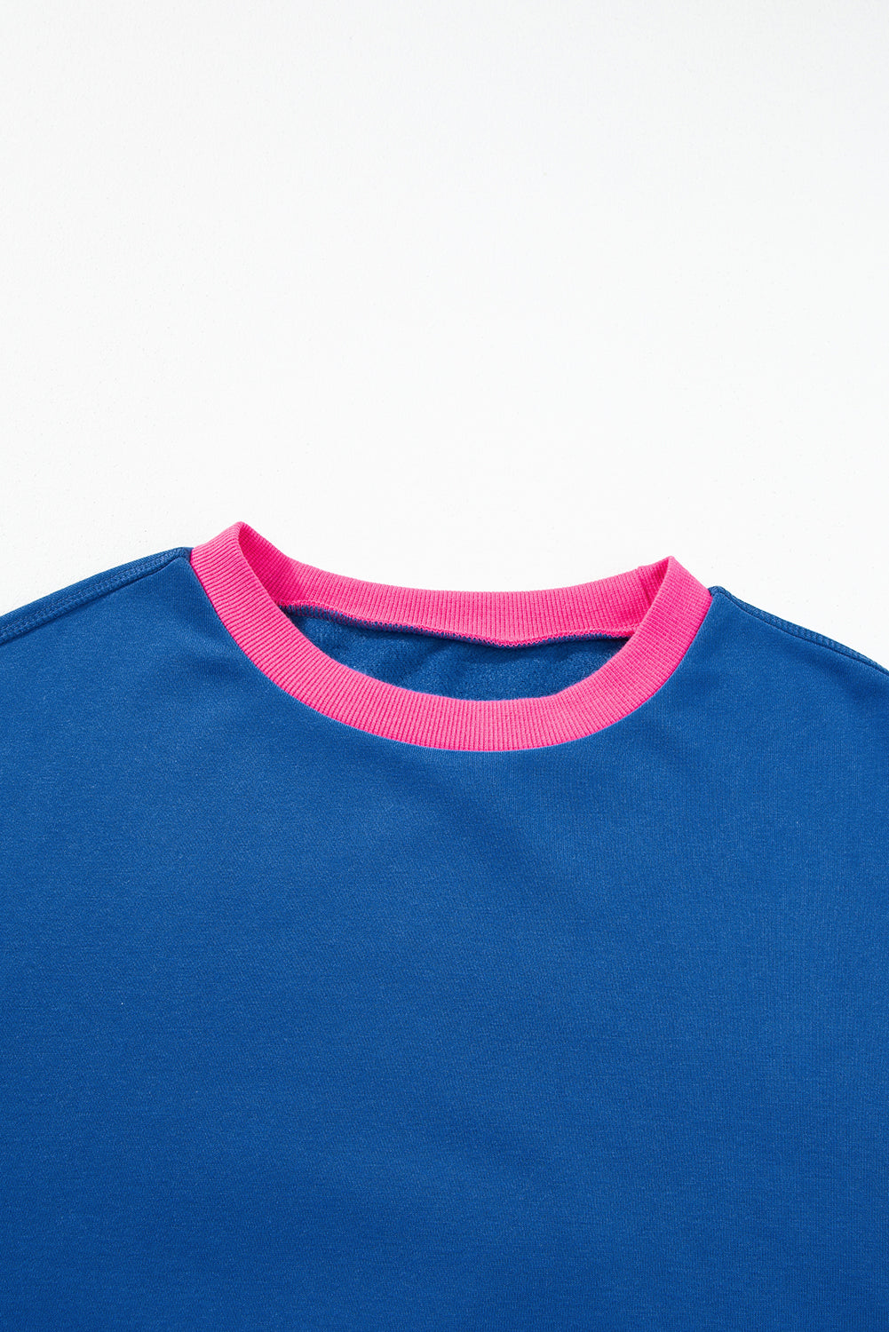 Blue Colourblock Bubble Sleeve Sweatshirt eAura