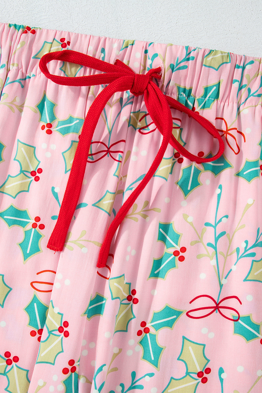 Multicolour Floral Holly Print Christmas Pyjama Set eAura