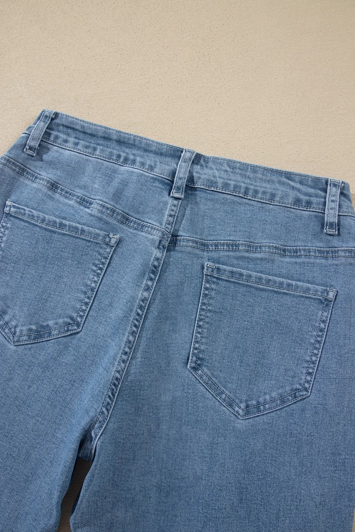 Side Seam Rivet Detail Ankle Length Casual Jeans – Coffee