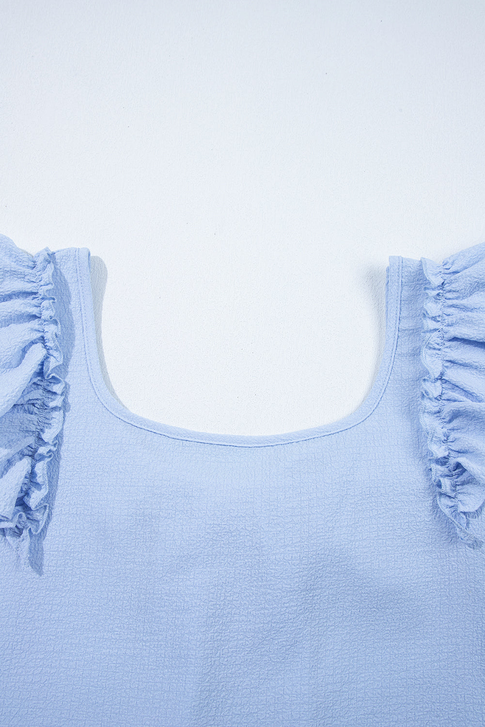 Beige Textured Bow Knot Frilled Butterfly Sleeve Blouse eAura