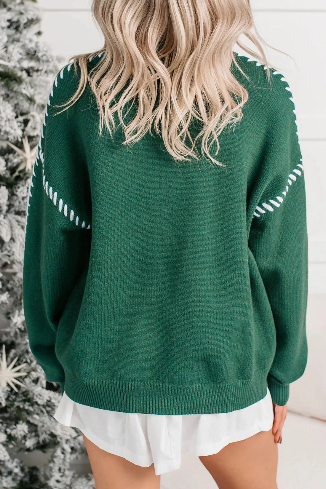 Santa Baby Towel Embroidery Christmas Slogan Pullover Sweater