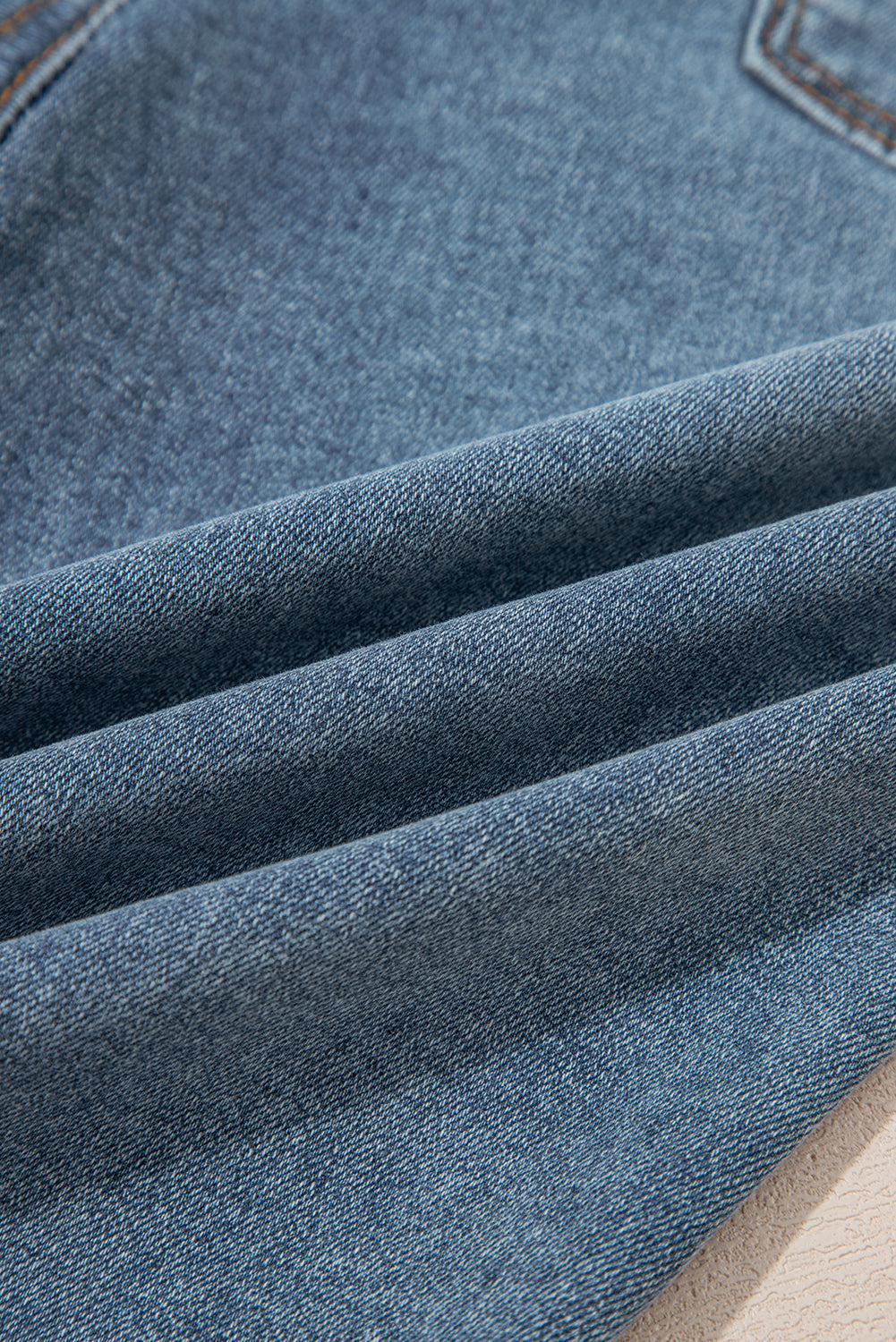 Double Button High Waist Piping Trim Bootcut Jeans - eAura