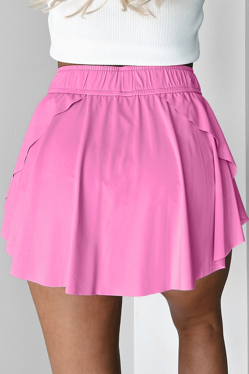 Bonbon Drawstring High Waist Lined Tennis Skorts eAura