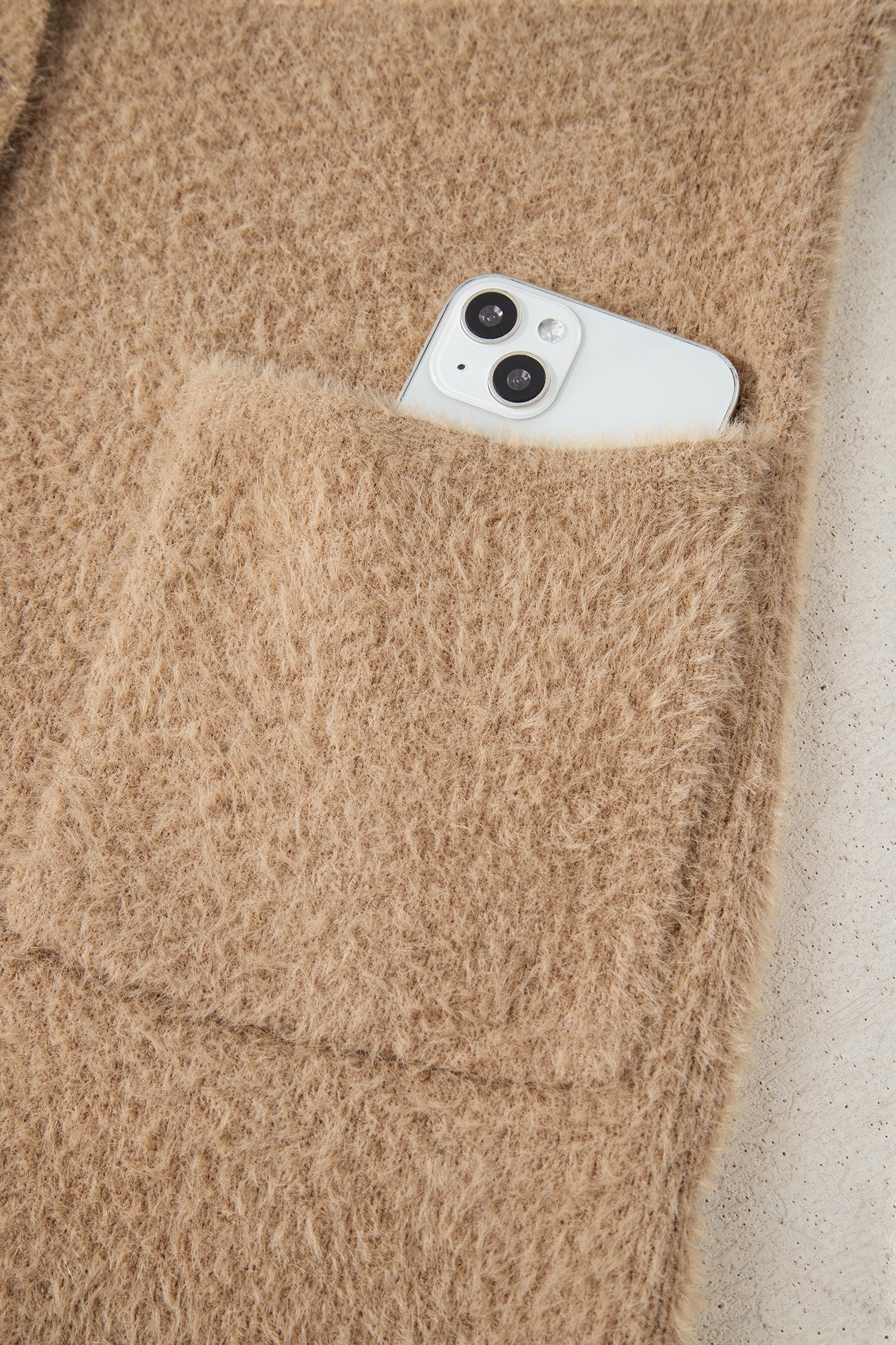 Fuzzy Buttoned Front Midi Cardigan - eAura