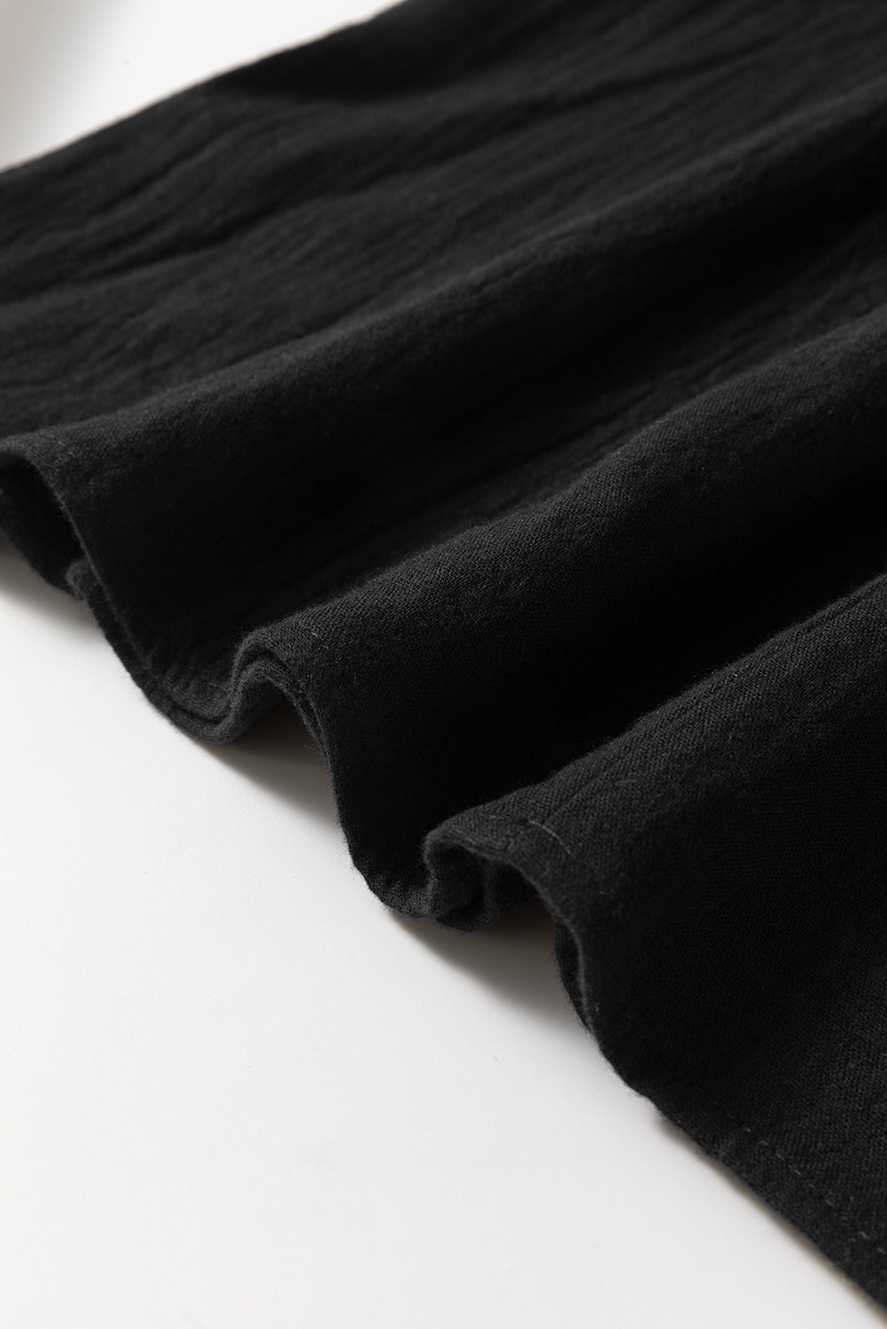 Black Ruffled Shoulder V Neck Shift Tank Top eAura