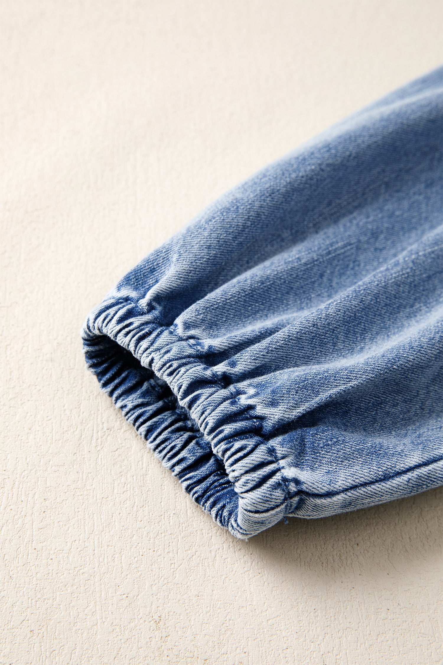 Puff Sleeve Ruffled Denim Mini Dress – Blue