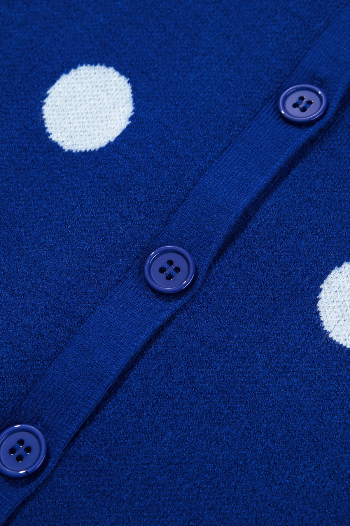 Casual Polka Dot Button Front Long Sleeve Sweater Cardigan