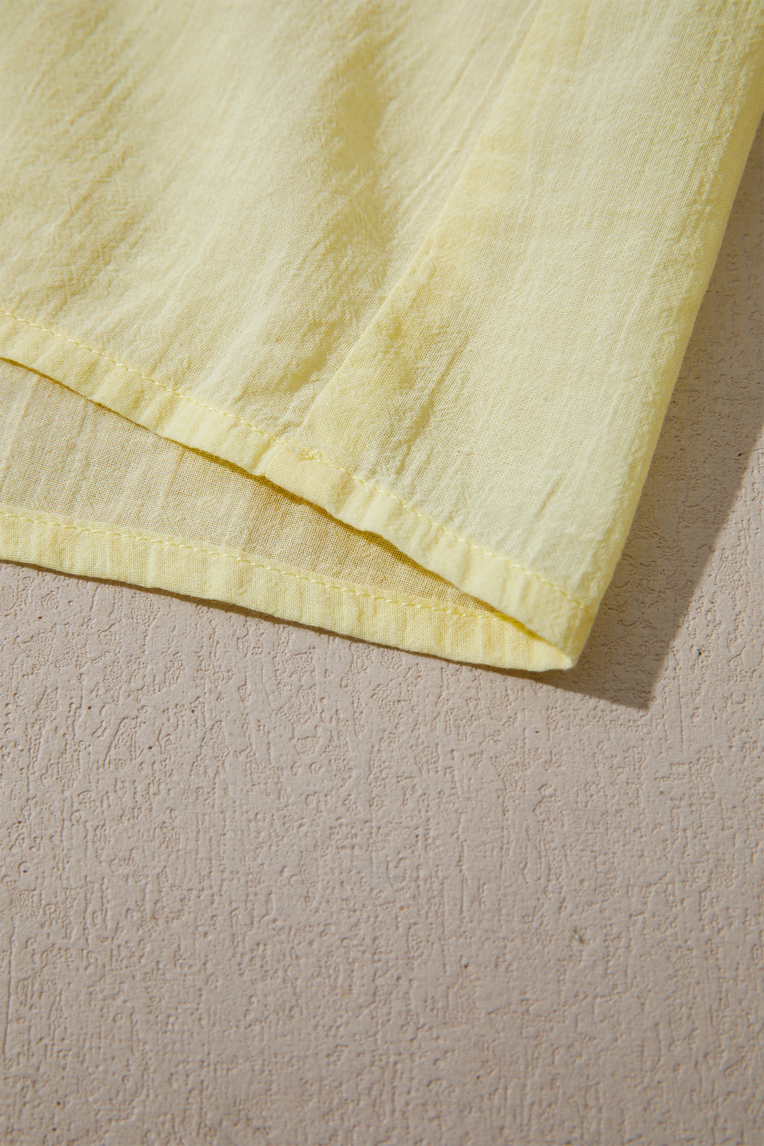 V Neck Ruffle Trim Sleeveless Shift Top – Yellow Cream